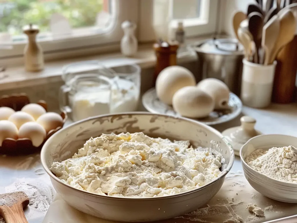 ingredients for cottage cheese cloud bread on white