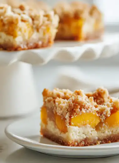 Peaches and Cream Crumble Bars