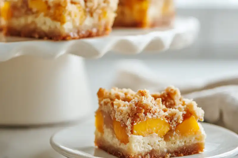 Peaches and Cream Crumble Bars