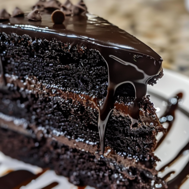 Black Velvet Cake with Dark Chocolate Ganache