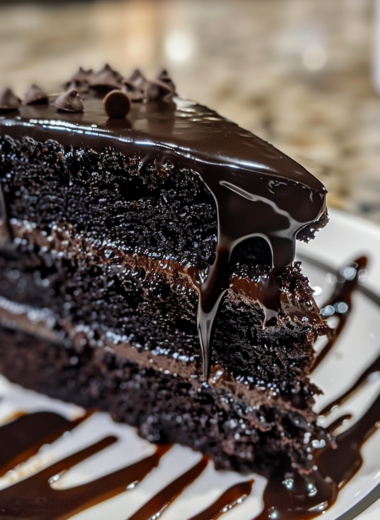 Black Velvet Cake with Dark Chocolate Ganache
