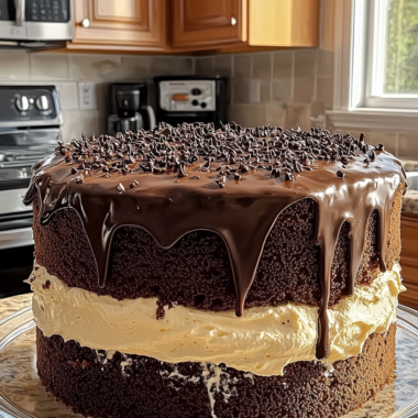 Chocolate Cake with Vanilla Cream and Ganache