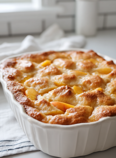 Dump and Bake Peach Cobbler