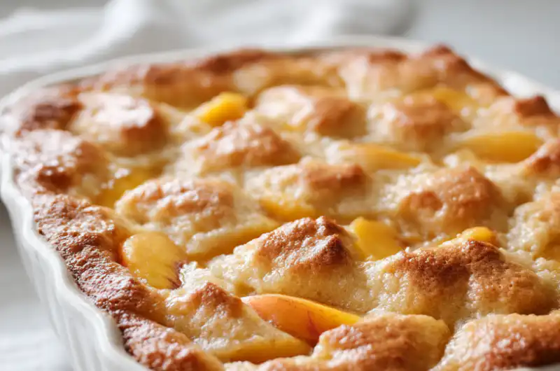 Dump and Bake Peach Cobbler