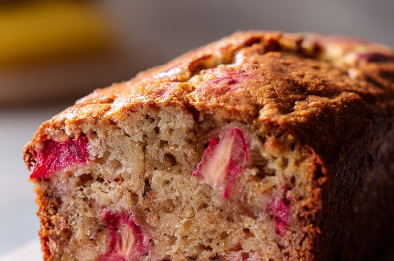 Moist Strawberry Banana Bread