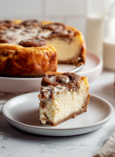 No Bake Cinnamon Roll Cheesecake