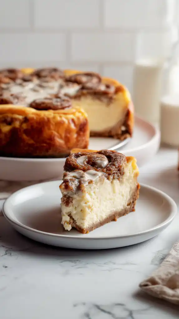 No Bake Cinnamon Roll Cheesecake