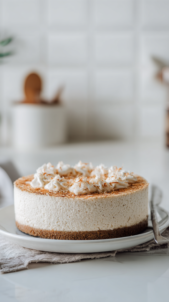 Easy No Bake Coconut Cheesecake