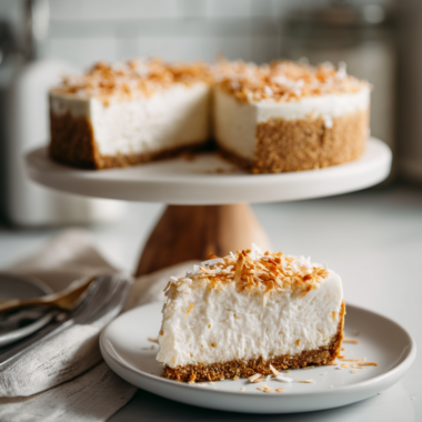 Easy No Bake Coconut Cheesecake