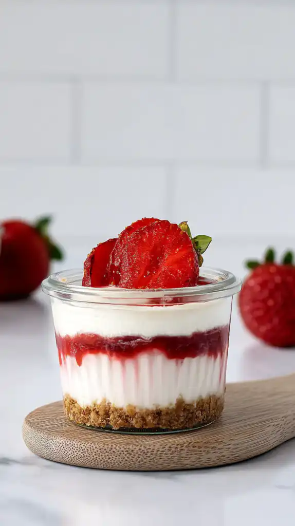 No Bake Strawberry Cheesecake Cups