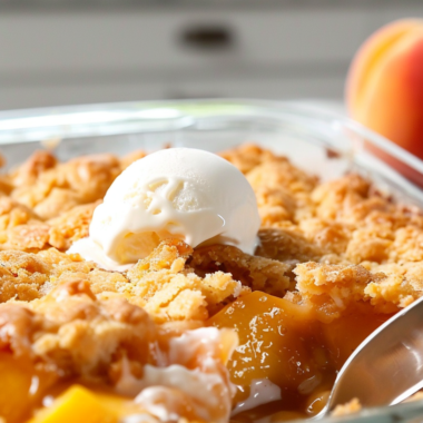 4 Ingredients Easy Peach Cobbler Recipe