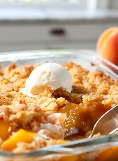 4 Ingredients Easy Peach Cobbler Recipe