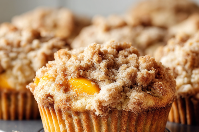 Peach Cobbler Muffins