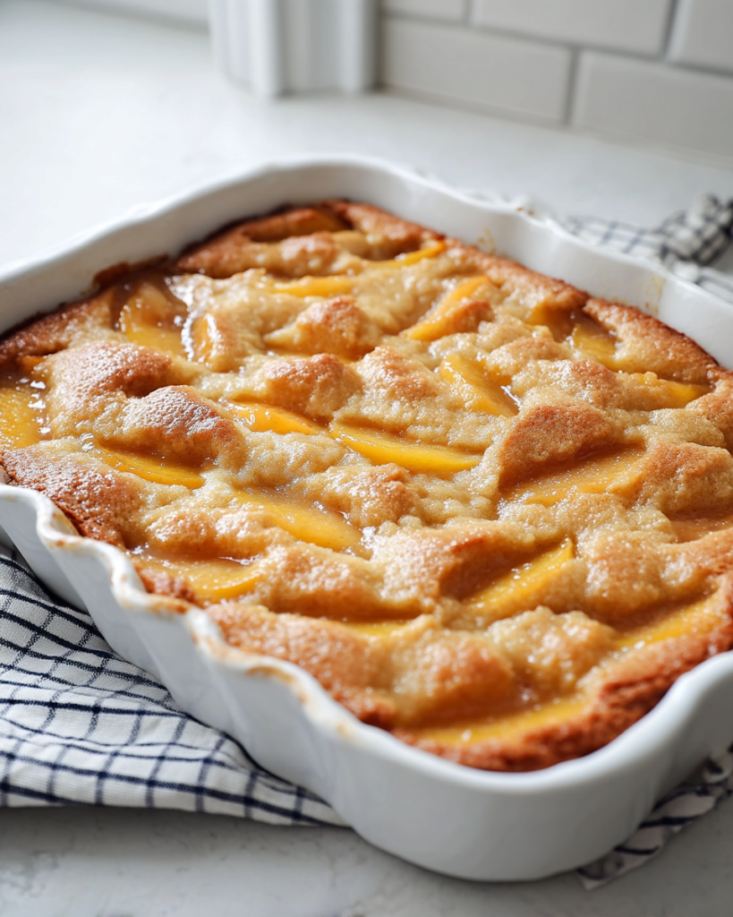 Dump and Bake Peach Cobbler