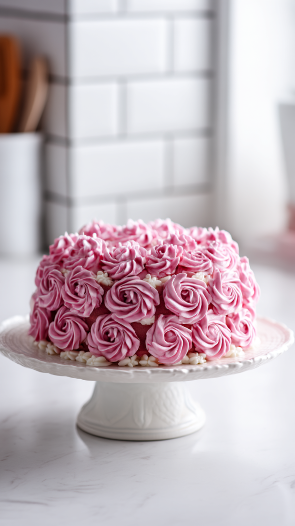 Pink Rose Celebration Cake