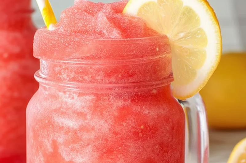 Easy Homemade Strawberry Lemonade Slushie