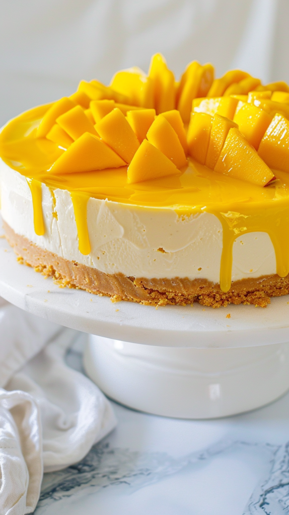 No Bake Mango Cheesecake