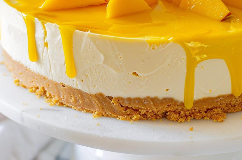 No Bake Mango Cheesecake
