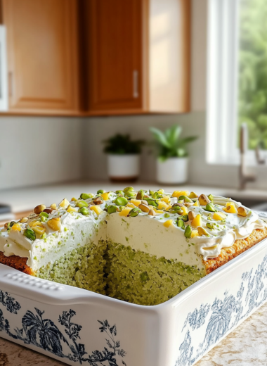 Pistachio Pineapple Sheet Cake