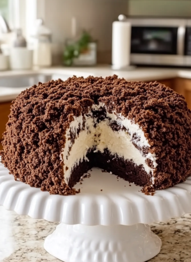 Chocolate Crumble Cake with Coconut Cream Filling