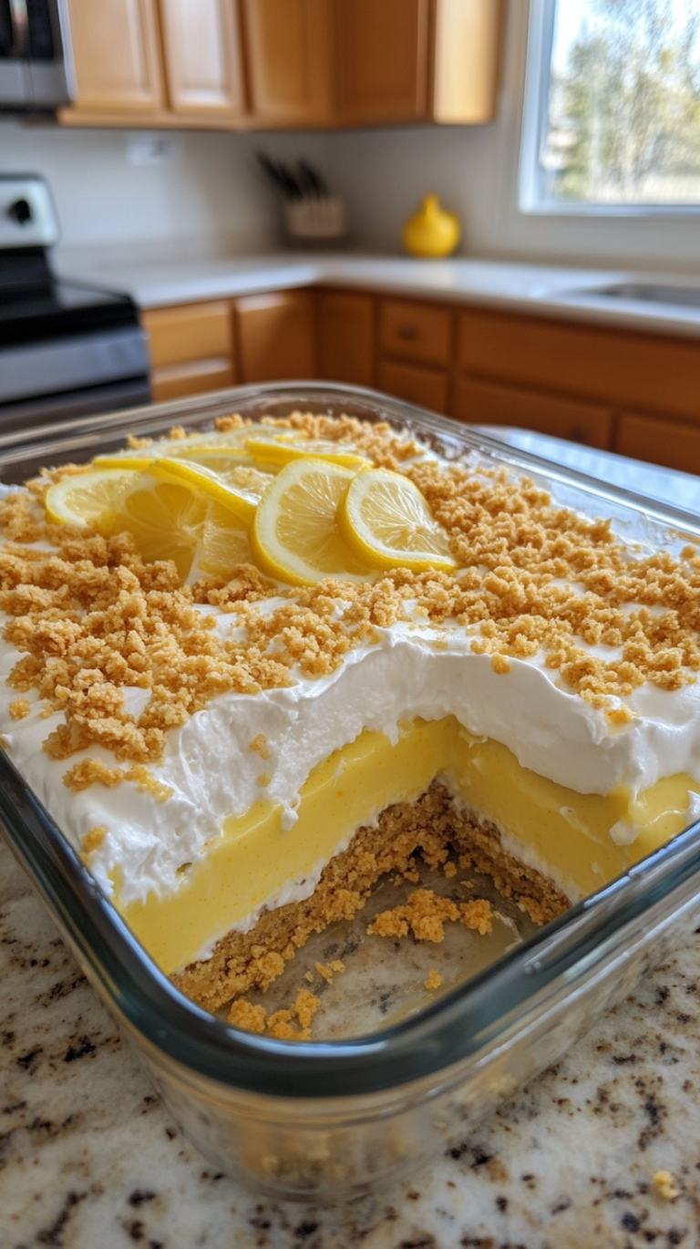 Lemon Cream Cheese Pudding Dessert