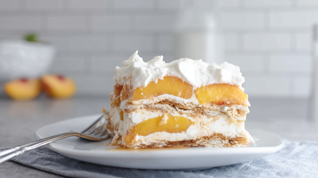 No Bake Peach Icebox Cake