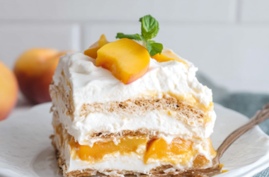 No Bake Peach Icebox Cake