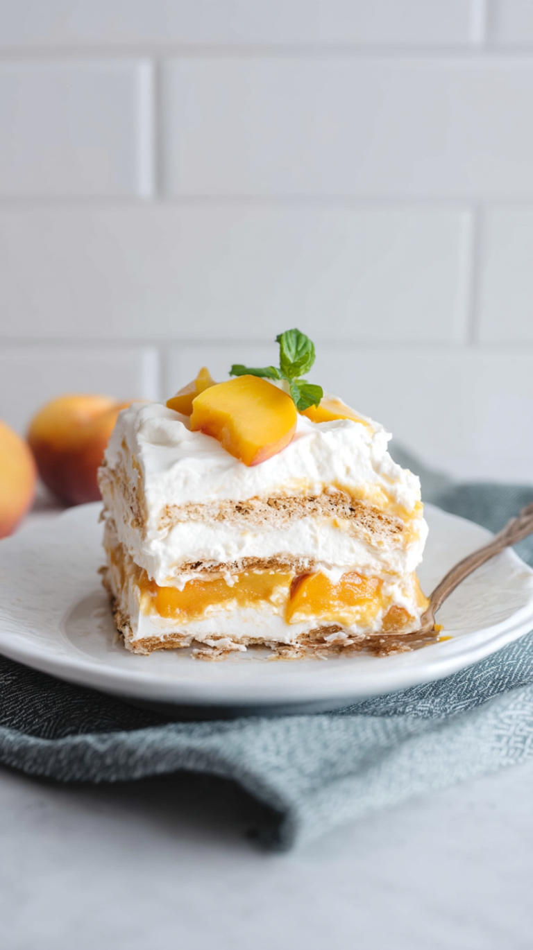 No Bake Peach Icebox Cake