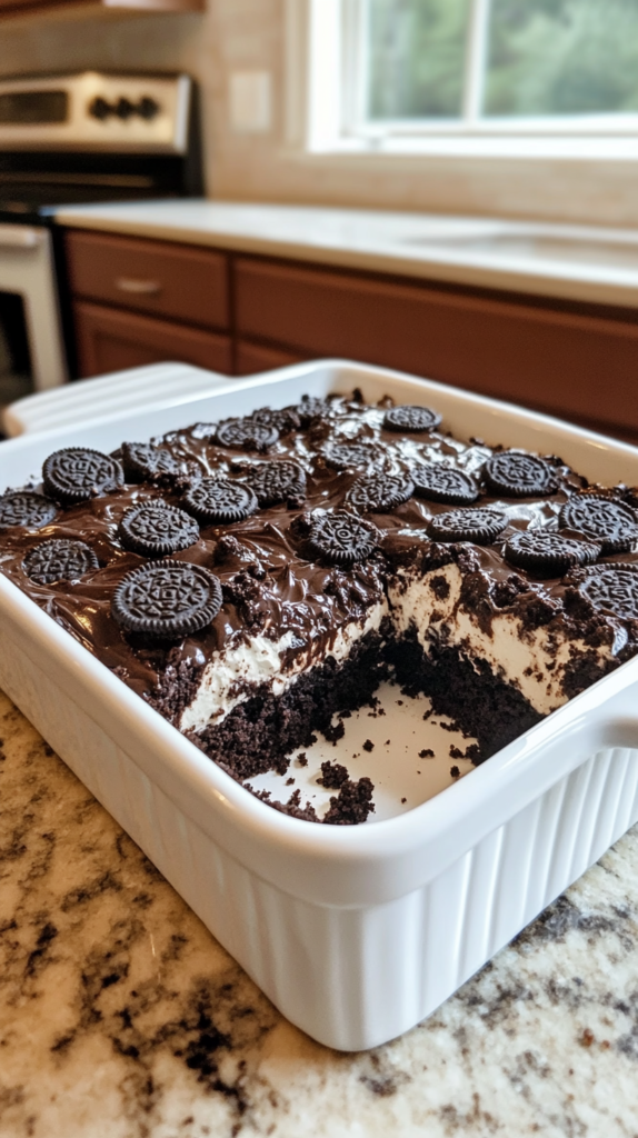 Oreo Earthquake Cake
