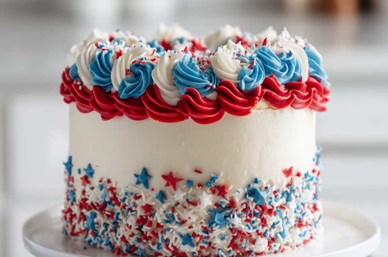 Red White and Blue Cake