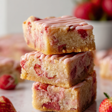 Strawberry Lemon Blondies