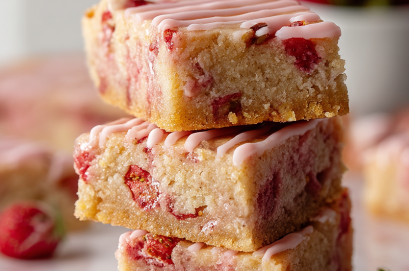 Strawberry Lemon Blondies