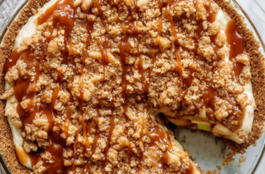 Caramel Apple Cheesecake Pie