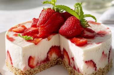 No Bake Strawberry Cheesecake