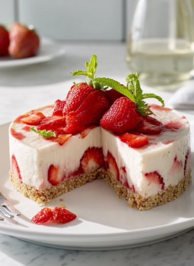No Bake Strawberry Cheesecake