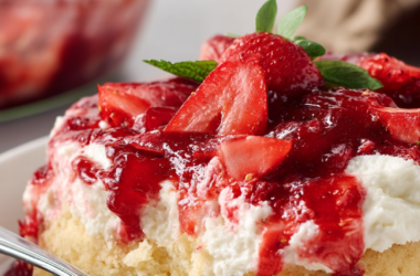 Mothers Day Strawberry Cheesecake Dump Cake