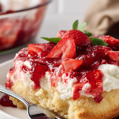 Mothers Day Strawberry Cheesecake Dump Cake