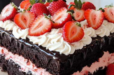 Strawberry Ding Dong Sheet Cake