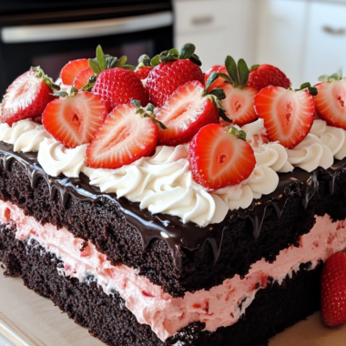 Strawberry Ding Dong Sheet Cake