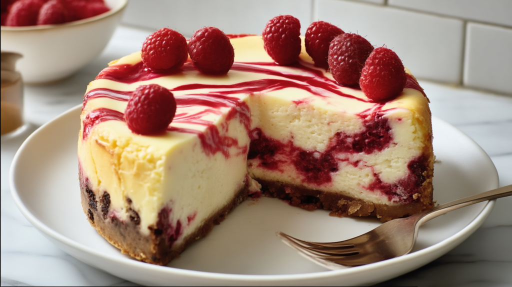 White Chocolate Raspberry Cheesecake
