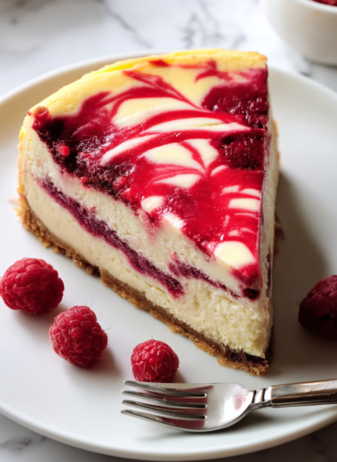 White Chocolate Raspberry Cheesecake